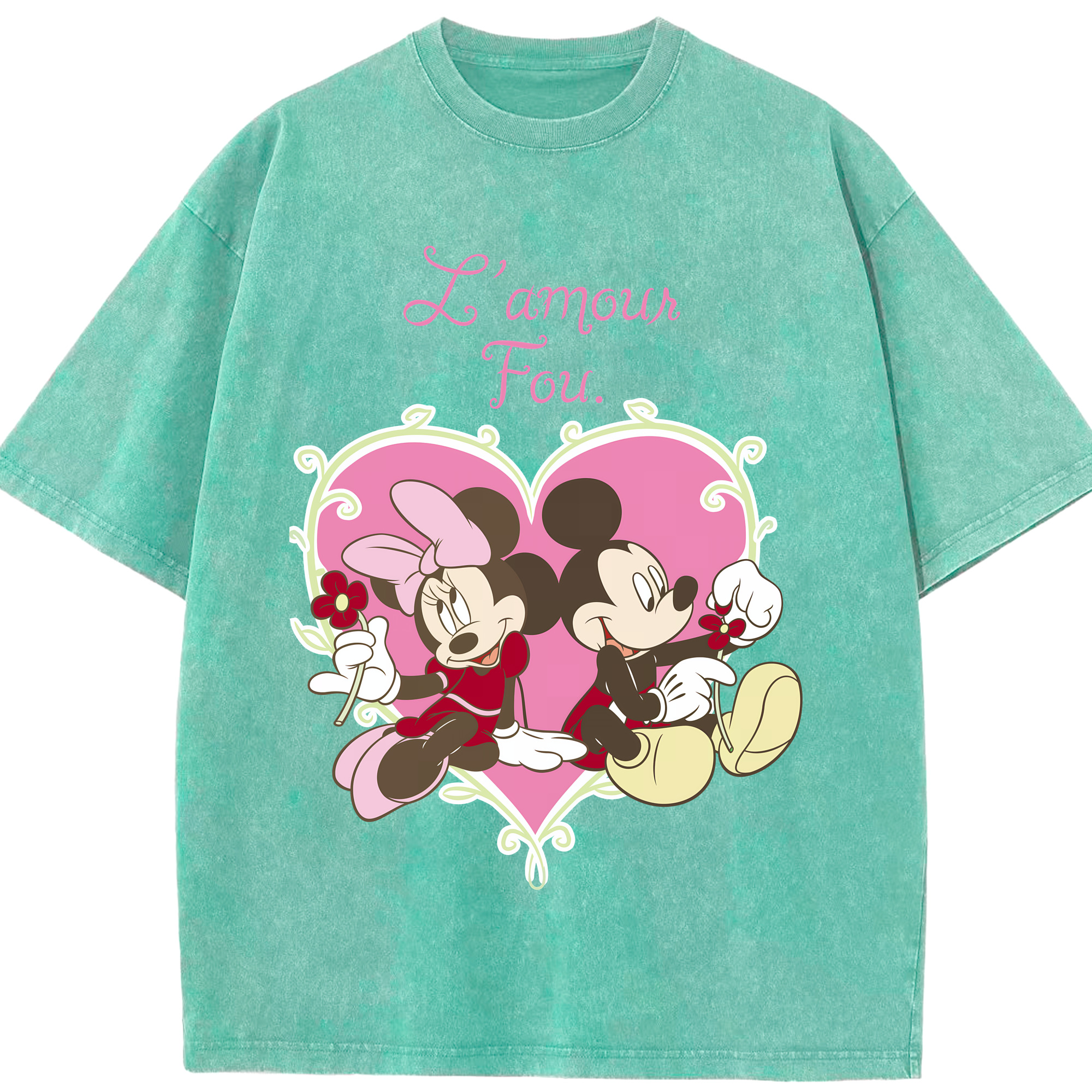 （画像用） ミッキーマウス Mickey Mouse 綿100% ヴィンテージ風 半袖Tシャツ（フロントプリント）